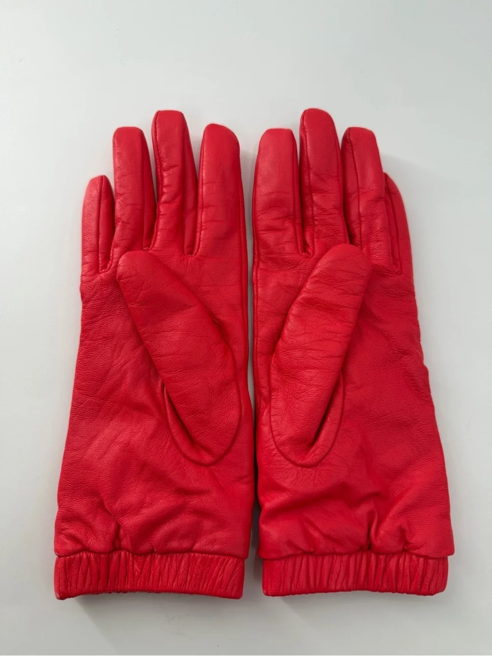 Cos Red Leather Gloves